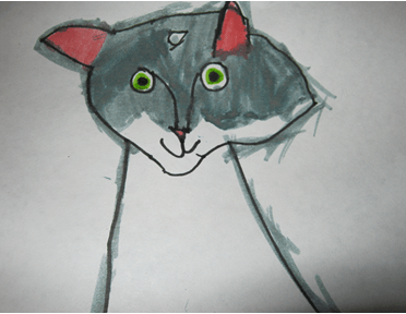 кошка - детский рисунок